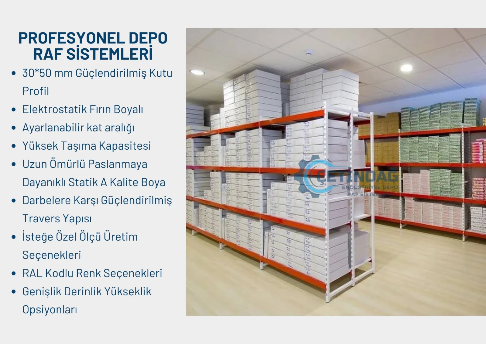 Hafif Rack Raf Sistemi depo ve raf sistemi uygulama görseli