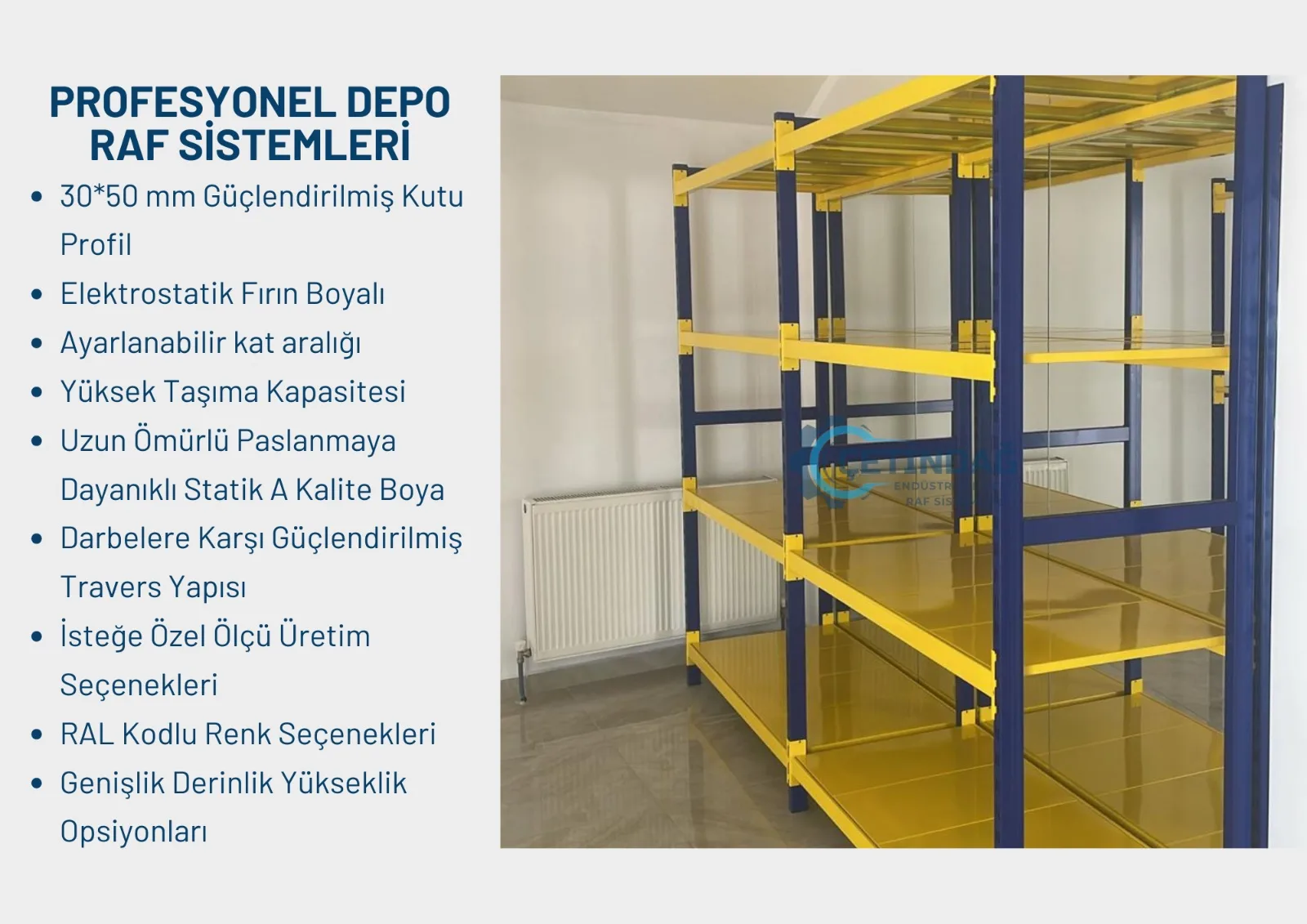 Hafif Rack Raf Sistemi depo ve raf sistemi uygulama görseli