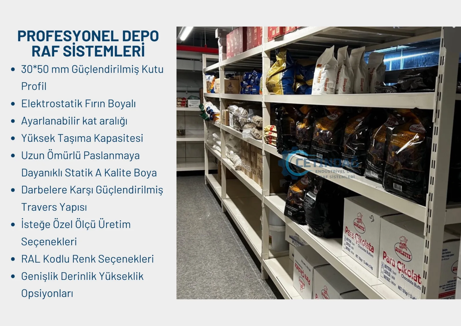 Hafif Rack Raf Sistemi depo ve raf sistemi uygulama görseli