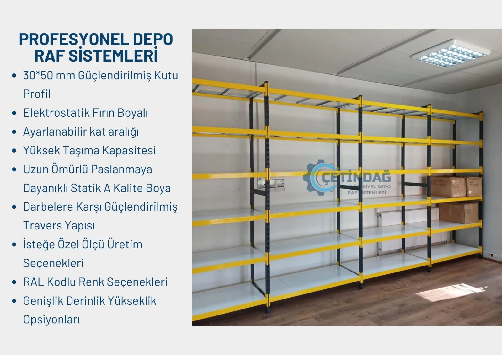 Hafif Rack Raf Sistemi depo ve raf sistemi uygulama görseli