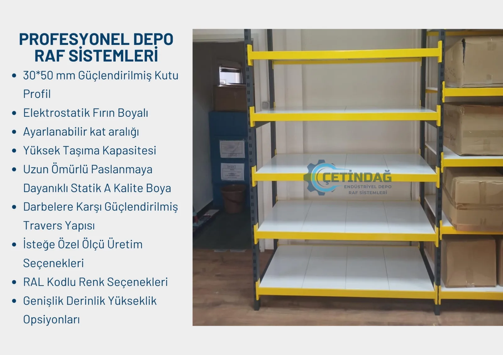 Hafif Rack Raf Sistemi depo ve raf sistemi uygulama görseli