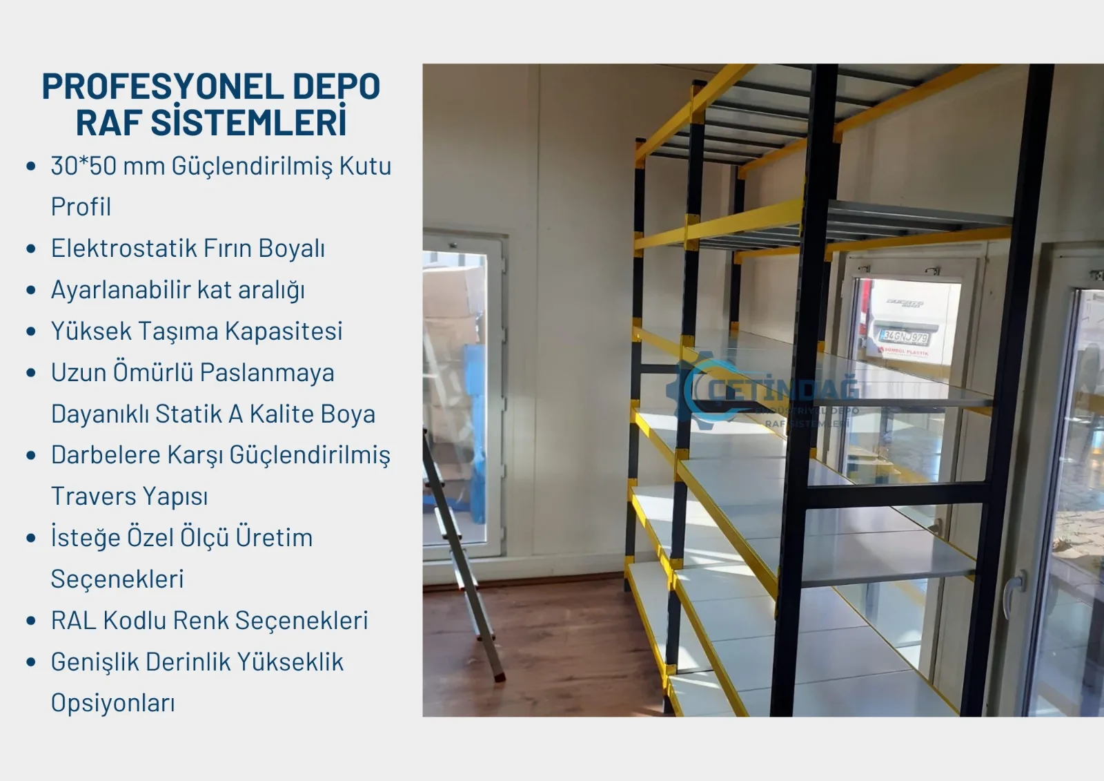 Hafif Rack Raf Sistemi depo ve raf sistemi uygulama görseli