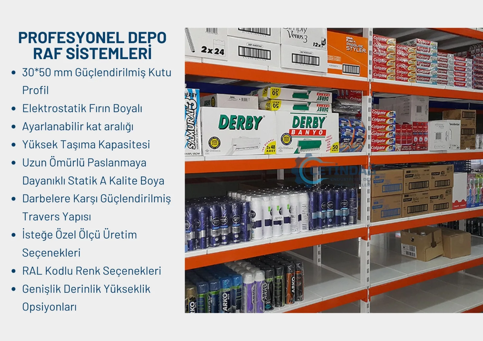 Hafif Rack Raf Sistemi depo ve raf sistemi uygulama görseli
