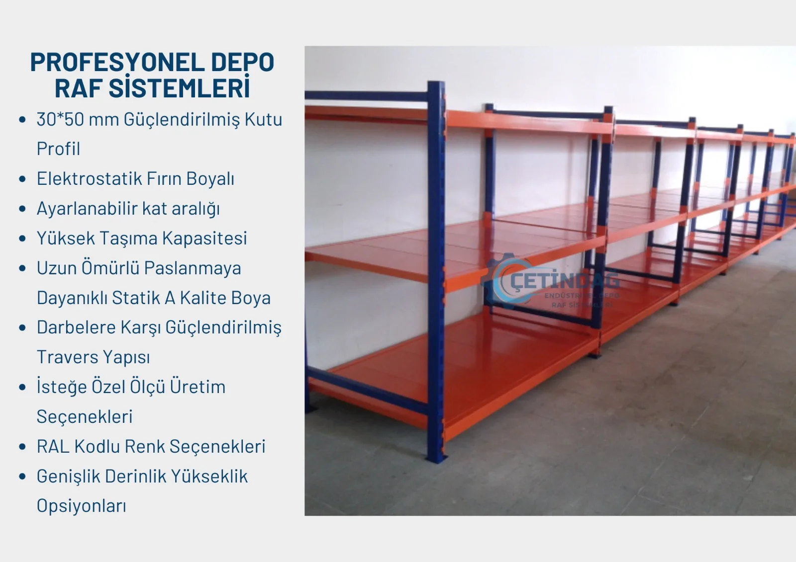Hafif Rack Raf Sistemi depo ve raf sistemi uygulama görseli